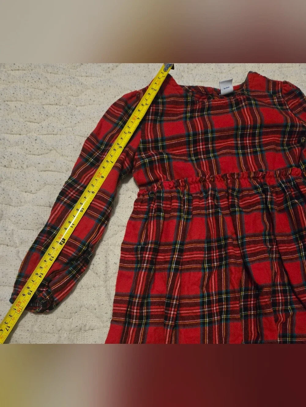 Old Navy Red Plaid Long Sleeve Kids Dress
